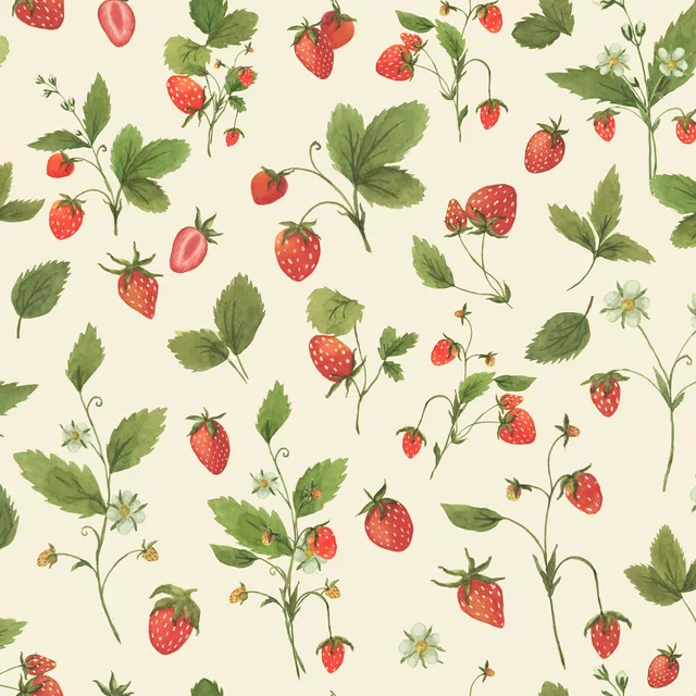 Kissen Wilde Erdbeeren Vanillegelb