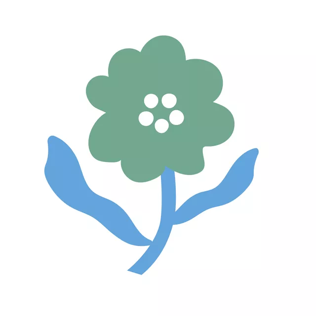 Servietten Liva Flower Green-Blue