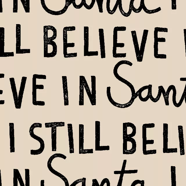 Kissen I Still Believe in Santa beige