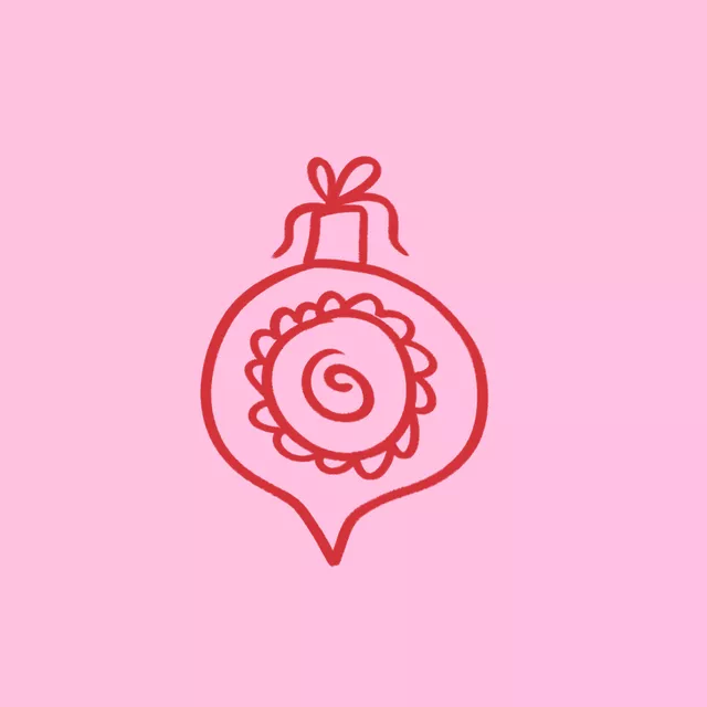 Kissen Weihnachtsornament Pink