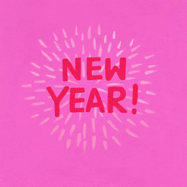 Kissen New Year pink