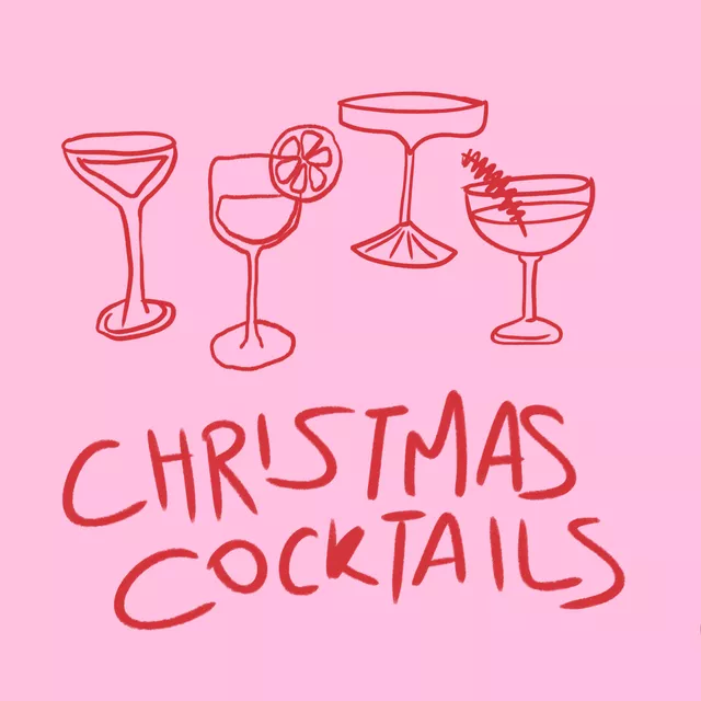 Geschirrtuch Christmas Cocktails Pink