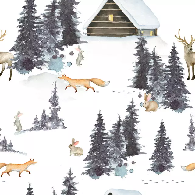 Bankauflage Tiere Im Winterwald