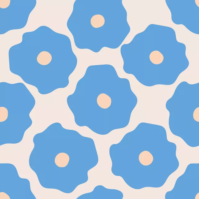 Kissen Liva Flowers Pattern Blue