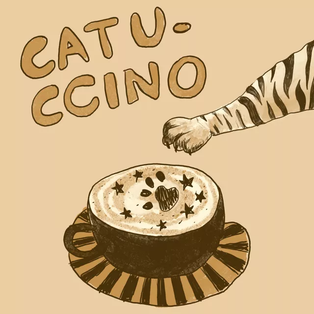 Kissen Catuccino Katze & Kaffee