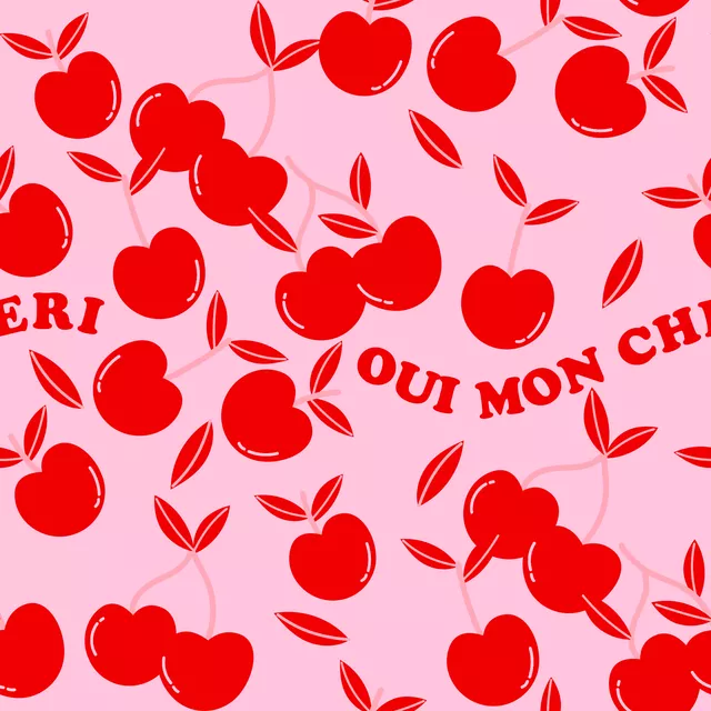 Kissen Oui mon cheri cherries