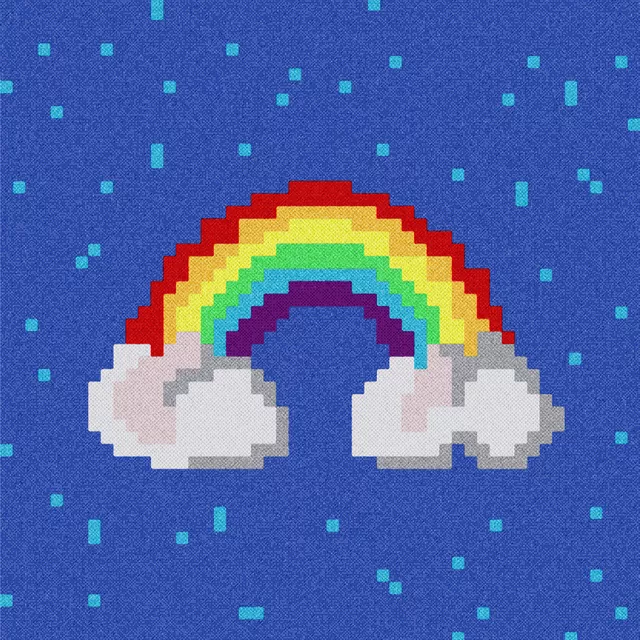 Sitzkissen Pixel Rainbow