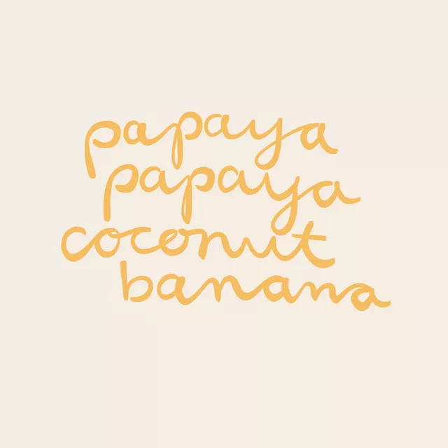 Kissen Papaya Coconut Banana Gelb