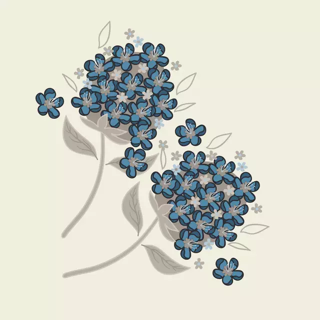 Textilposter Lost Garden Flowers blau