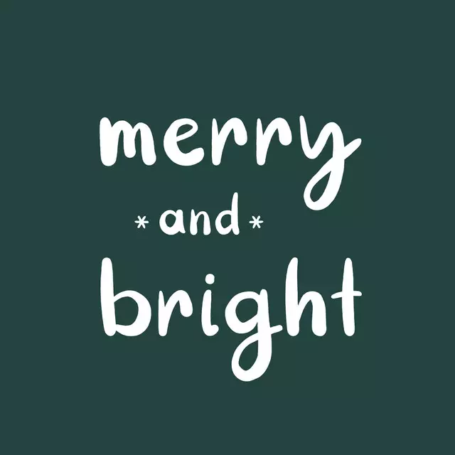 Textilposter Merry And Bright fir green