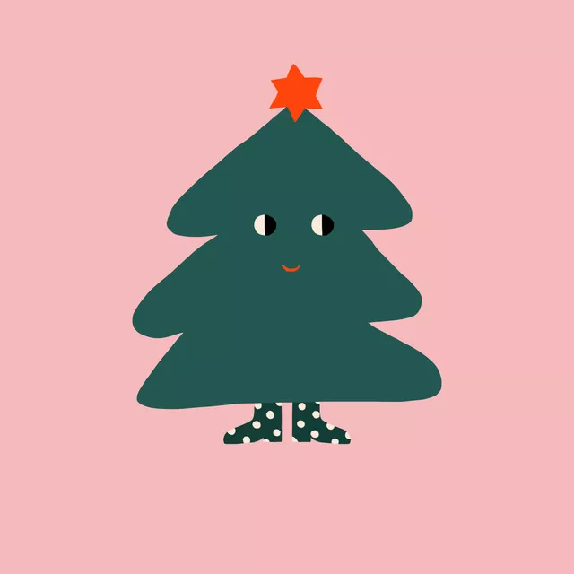 Kissen Weihnachtsbaum mit Augen