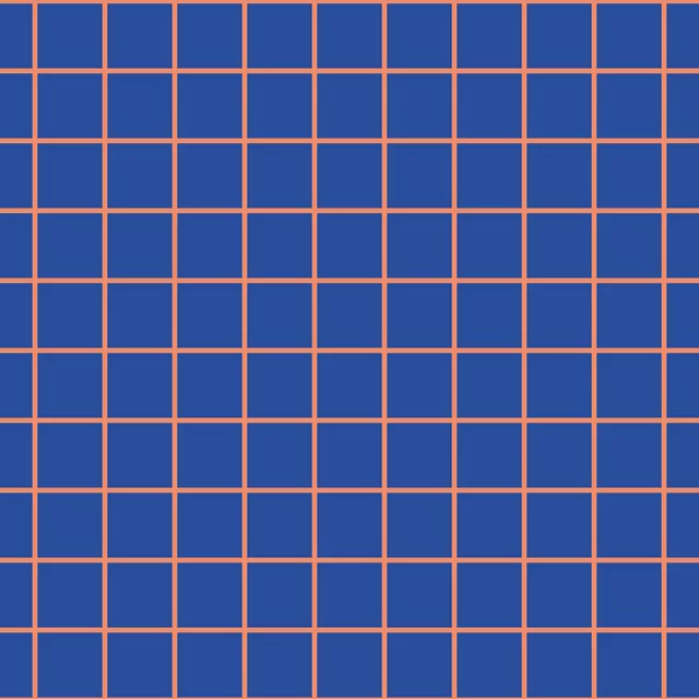 Kissen Grid Orange Blau