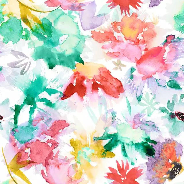 Sitzkissen Watercolor Spring Flowers
