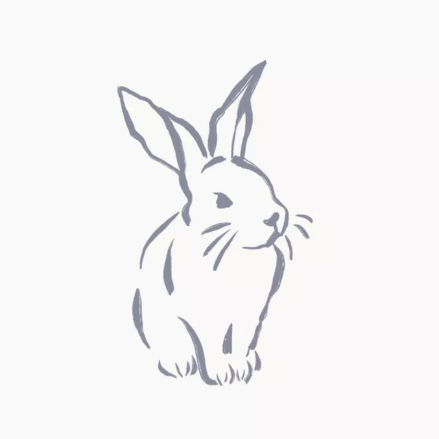Kissen Kaninchen Osterhase gemalt