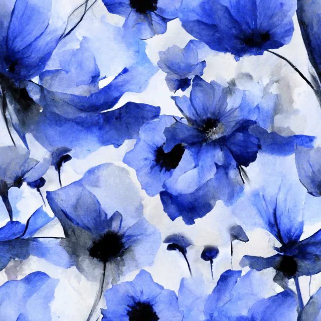 Sitzkissen Wild Poppy Flower blue