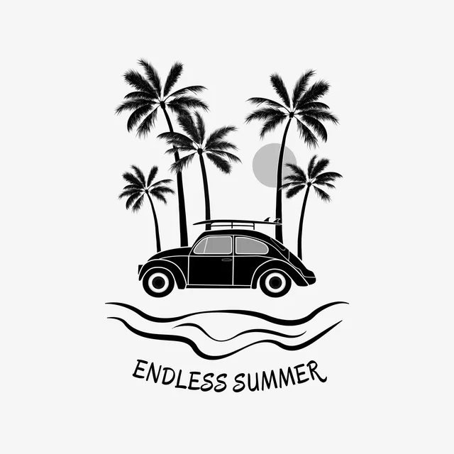Textilposter Endless Summer Surf black
