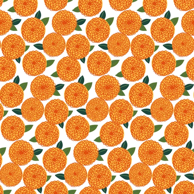 Tischset Dahlien Kreise Muster Orange