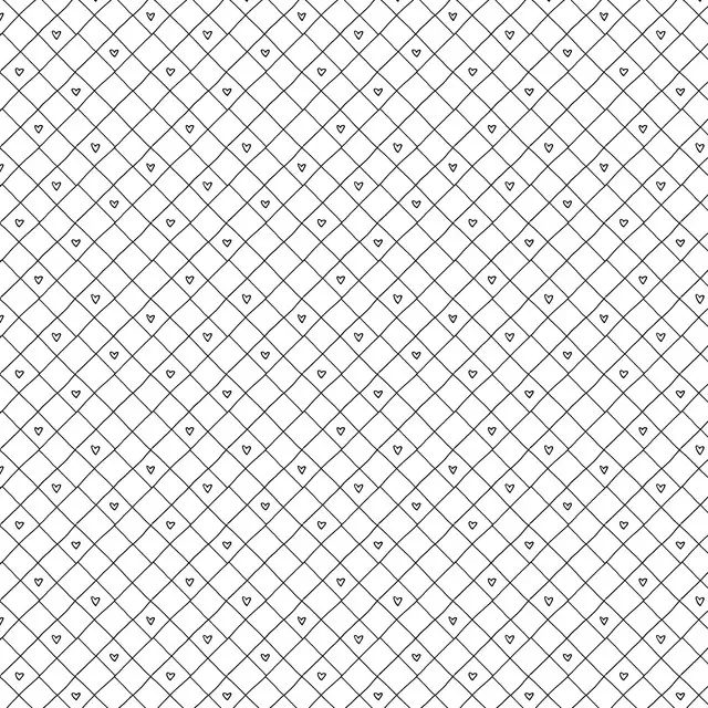 Flächenvorhang Grid mit Herz 1 schwarz weiß