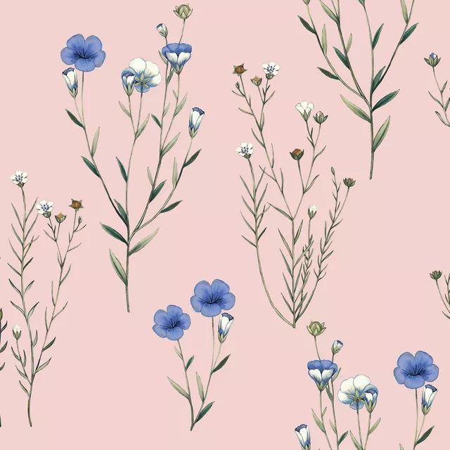 Tischläufer Wild Flowers Rosé Blue