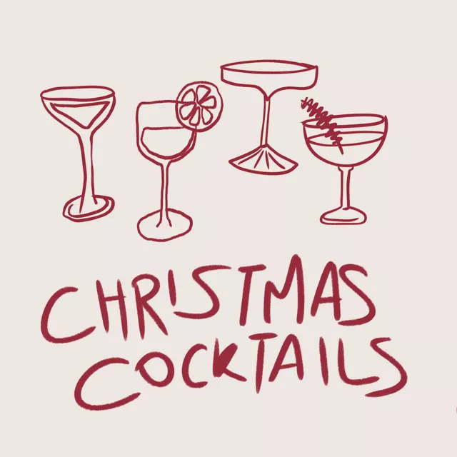 Kissen Christmas Cocktails Dunkelrot