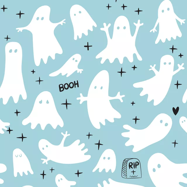 Tischdecke Cute Halloween Ghosts blue
