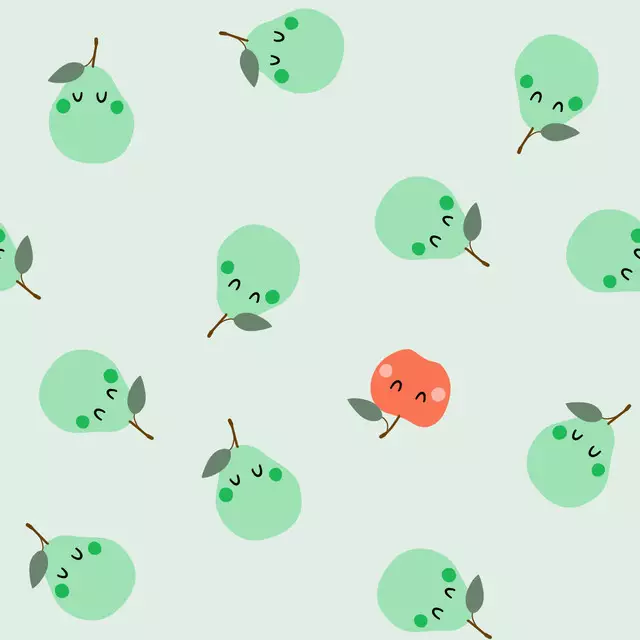 Kissen Birnen und Apfel Muster