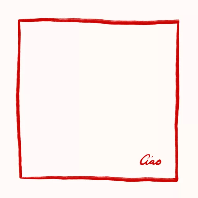 Kissen Ciao Rahmen Rot
