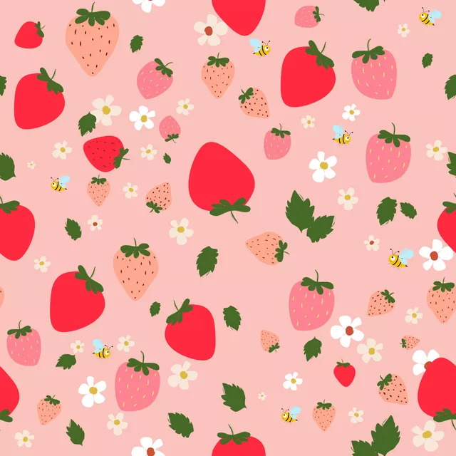 Raffrollo Erdbeerliebe Rosa