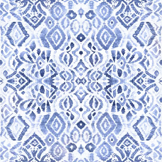 Dekovorhang Boho Blue Pattern