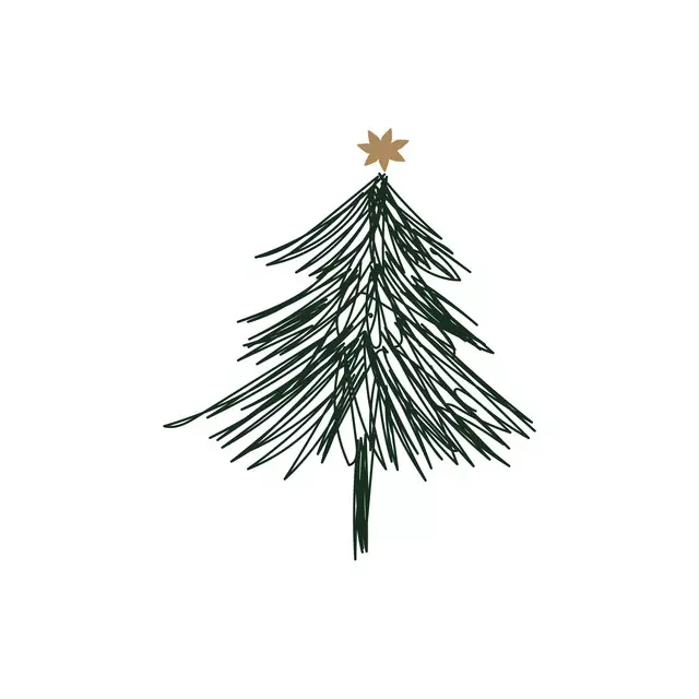 Geschirrtuch Weihnachtsbaum mit Stern