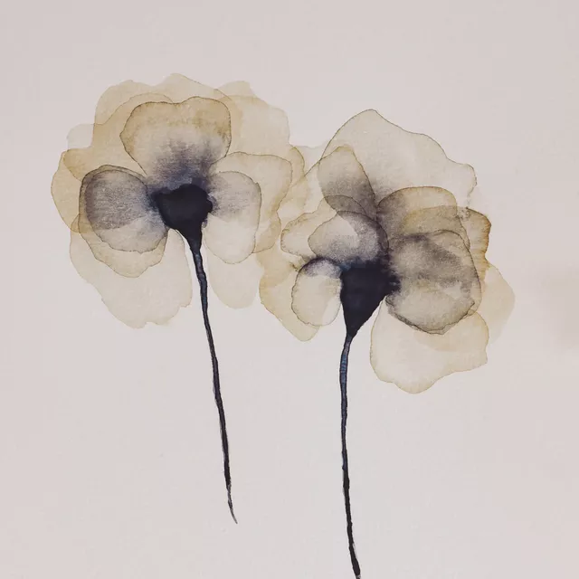 Textilposter Soft Neutral Flowers