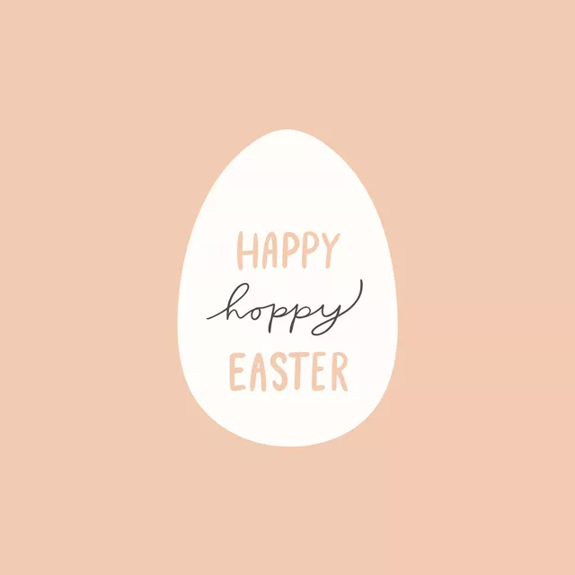 Kissen Happy hoppy Easter peach