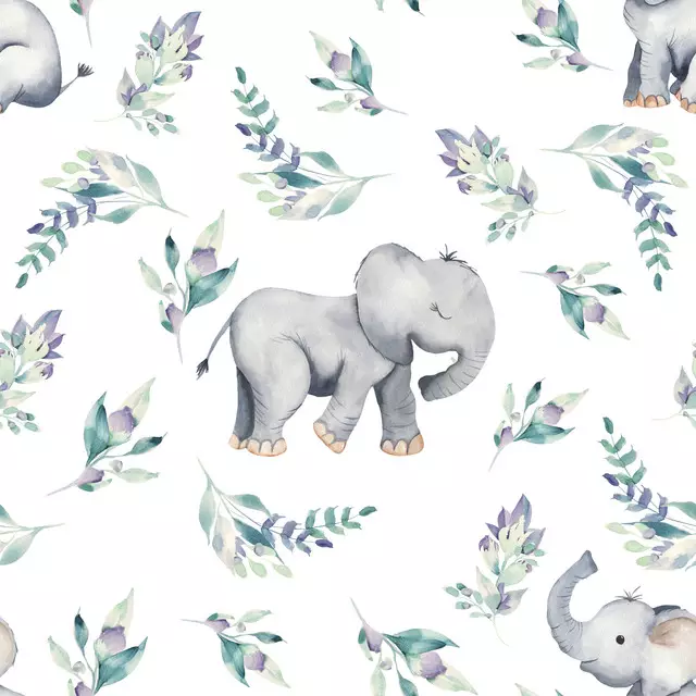 Bodenkissen Kleiner Elefant und Blüten