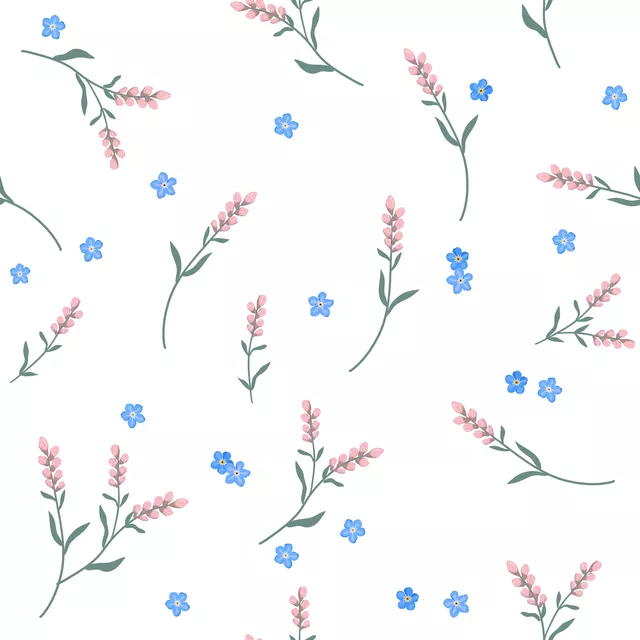 Sitzkissen Zarte Blüten Muster Weiß