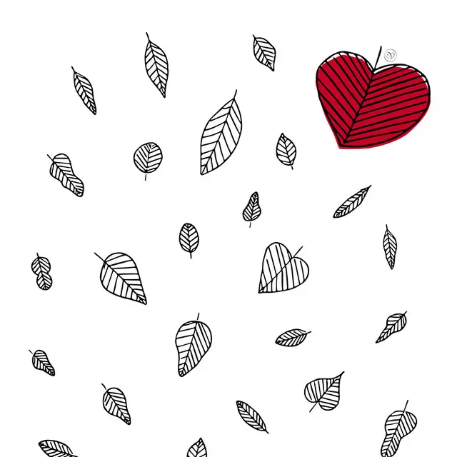 Kissen Blätter Herz
