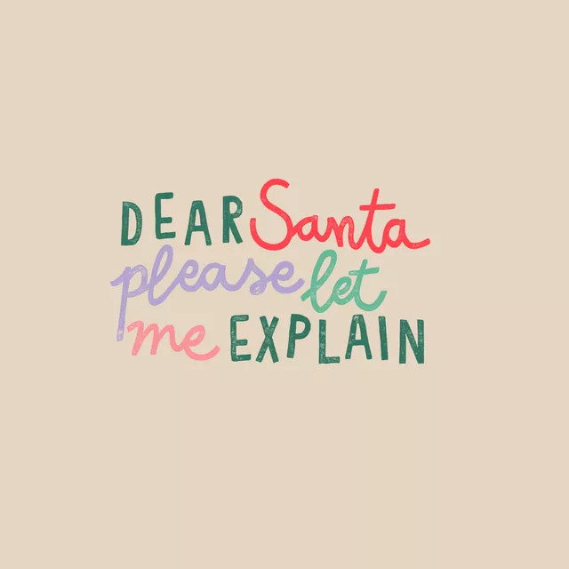 Kissen Dear Santa bunt