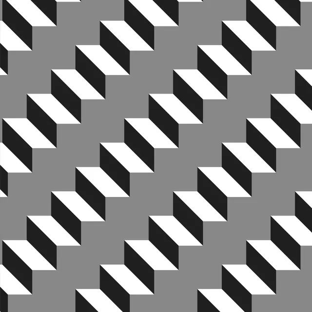 Kissen Stair Pattern Black And White