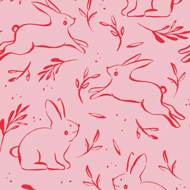 Bodenkissen Pattern Bunny Pink