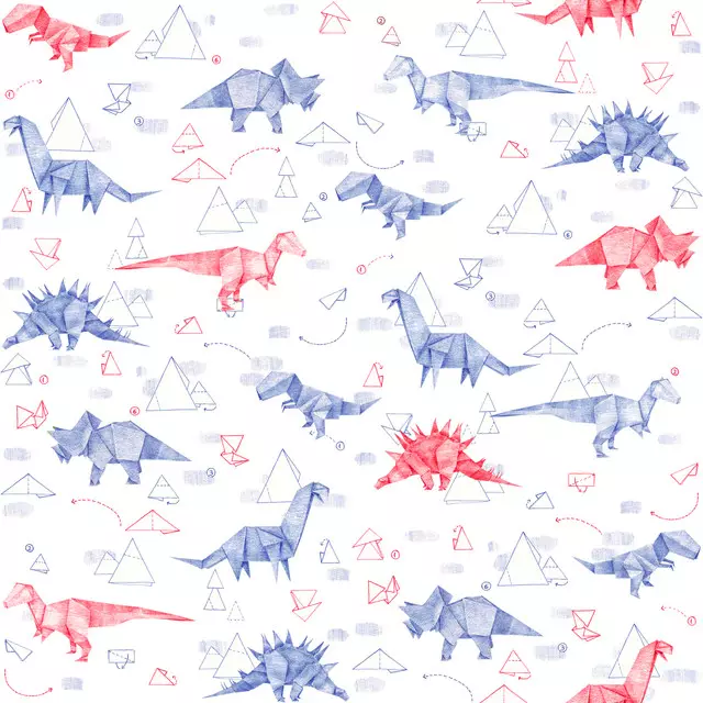 Bettwäsche Origami Dinosaurs