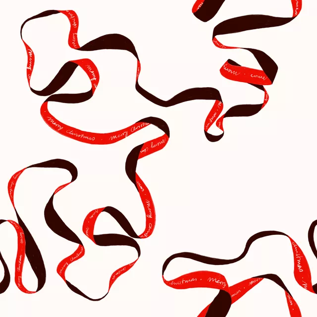 Kissen Ribbon Pattern mit Typo