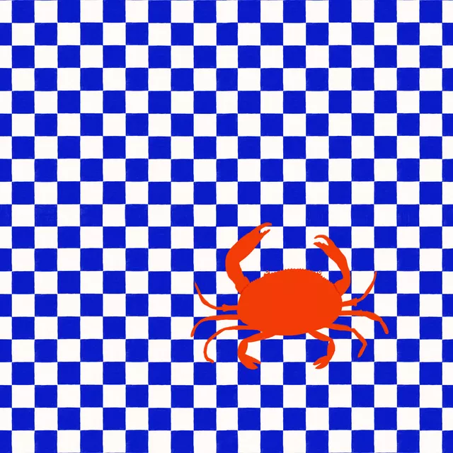 Tischset Krabbe Karo Blau