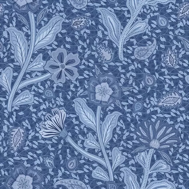 Tischset Chinoiseries Blumenwiese blau