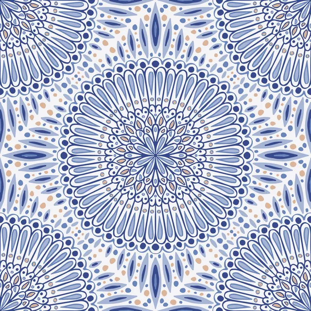 Tischdecke Mandala blau