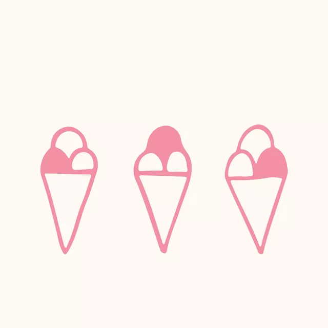 Kissen Ice Cream pink beige panel