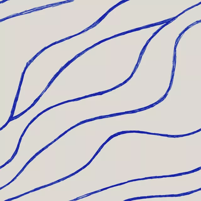 Kissen Vibrant Summer - Linien blau
