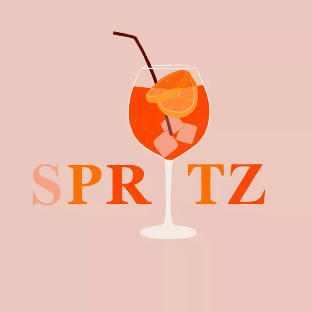 Geschirrtuch Spritz Cocktail & Typo