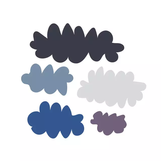 Geschirrtuch Wolken Blau Grau