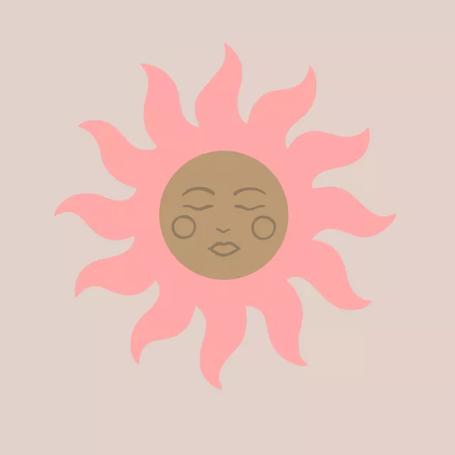 Kissen Sonne Gesicht Peach