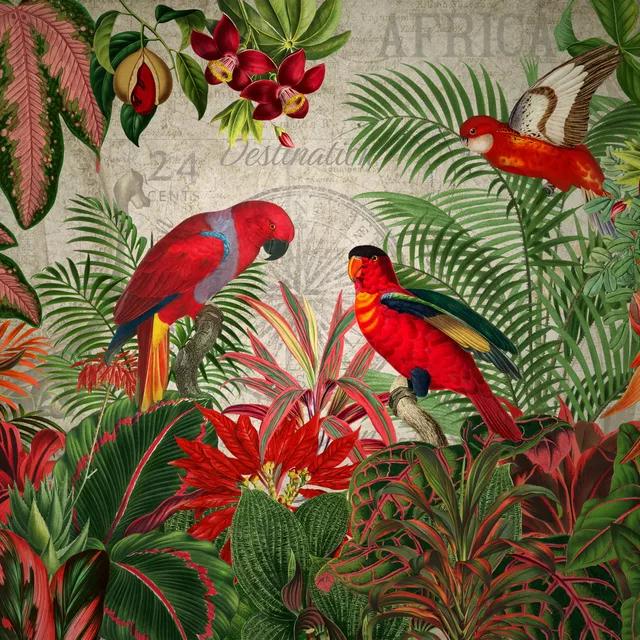 Kissen Papagein im Tropen Dschungel 1