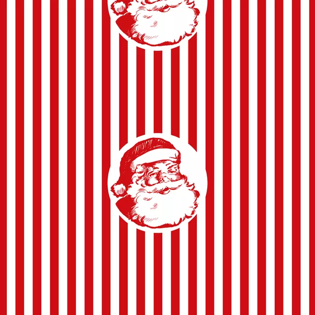 Tischläufer Weihnachtsmann Streifen Rot